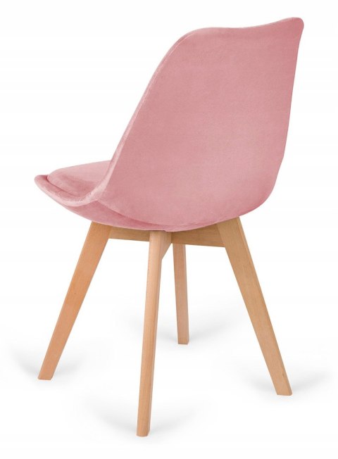 Krzesło skandynawskie MONZA GRANDE Zestaw 4 sztuki PINK VELVET Lugano Krzesło skandynawskie MONZA GRANDE Zestaw 4 sztuki PINK VELVET Lugano