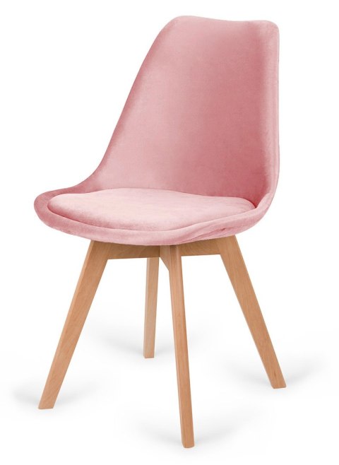 Krzesło skandynawskie MONZA GRANDE Zestaw 4 sztuki PINK VELVET Lugano Krzesło skandynawskie MONZA GRANDE Zestaw 4 sztuki PINK VELVET Lugano