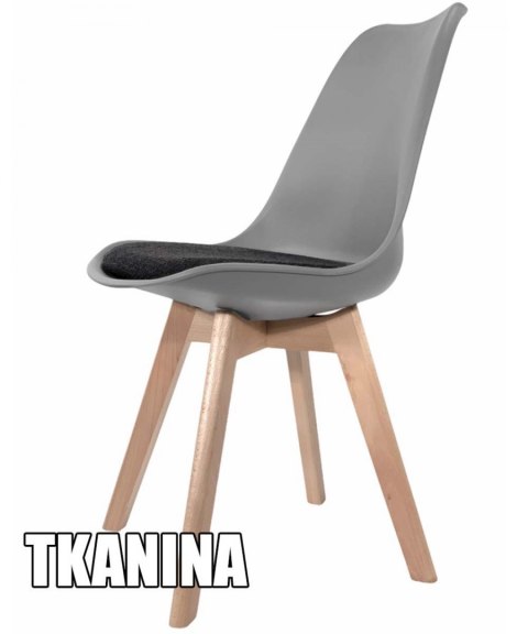 Krzesło skandynawskie MONZA LIGHT GREY - Black Fabric II Lugano Krzesło skandynawskie MONZA LIGHT GREY - Black Fabric II Lugano