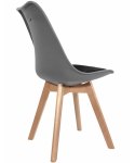Krzesło skandynawskie MONZA LIGHT GREY - Black Fabric II Lugano