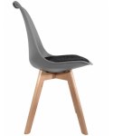 Krzesło skandynawskie MONZA LIGHT GREY - Black Fabric II Lugano