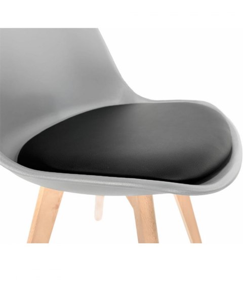 Krzesło skandynawskie MONZA LIGHT GREY - Black PU Lugano Krzesło skandynawskie MONZA LIGHT GREY - Black PU Lugano