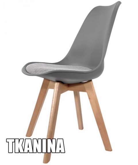 Krzesło skandynawskie MONZA LIGHT GREY - Grey Fabric II Lugano Krzesło skandynawskie MONZA LIGHT GREY - Grey Fabric II Lugano