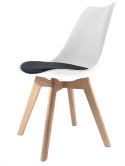 Krzesło skandynawskie MONZA WHITE - BLACK PU Lugano