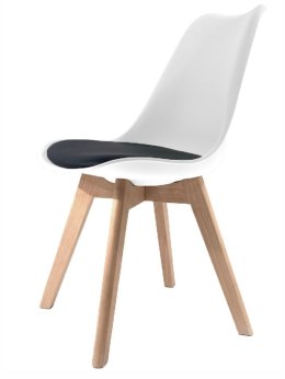 Krzesło skandynawskie MONZA WHITE - BLACK PU Lugano