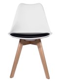Krzesło skandynawskie MONZA WHITE - BLACK PU Lugano