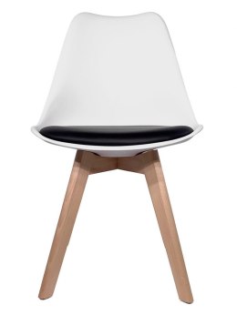 Krzesło skandynawskie MONZA WHITE - BLACK PU Lugano