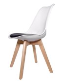 Krzesło skandynawskie MONZA WHITE - BLACK PU Lugano
