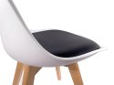 Krzesło skandynawskie MONZA WHITE - BLACK PU Lugano