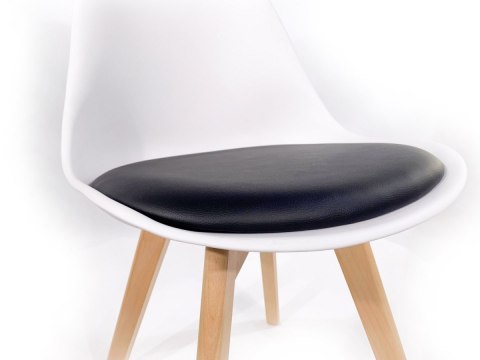 Krzesło skandynawskie MONZA WHITE - BLACK PU Lugano Krzesło skandynawskie MONZA WHITE - BLACK PU Lugano