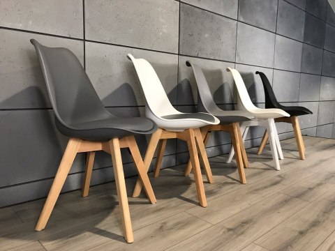 Krzesło skandynawskie MONZA WHITE - BLACK PU Lugano Krzesło skandynawskie MONZA WHITE - BLACK PU Lugano