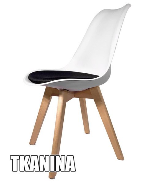 Krzesło skandynawskie MONZA WHITE - Black Fabric II Lugano Krzesło skandynawskie MONZA WHITE - Black Fabric II Lugano