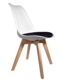 Krzesło skandynawskie MONZA WHITE - Black Fabric II Lugano