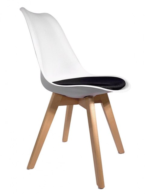 Krzesło skandynawskie MONZA WHITE - Black Fabric II Lugano Krzesło skandynawskie MONZA WHITE - Black Fabric II Lugano
