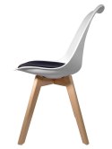Krzesło skandynawskie MONZA WHITE - Black Fabric II Lugano