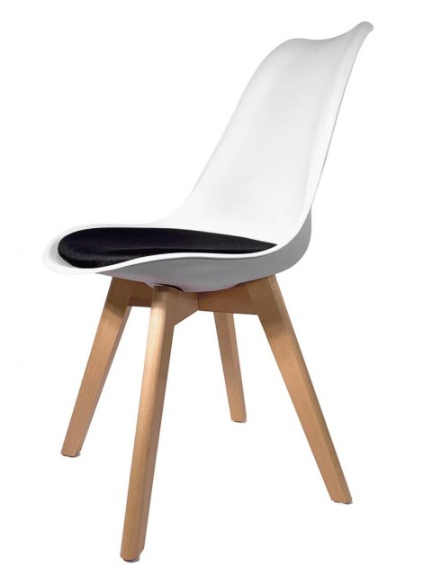 Krzesło skandynawskie MONZA WHITE - Black Fabric II Lugano Krzesło skandynawskie MONZA WHITE - Black Fabric II Lugano