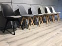 Krzesło skandynawskie MONZA WHITE - Black Fabric II Lugano