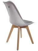 Krzesło skandynawskie MONZA WHITE - LIGHT GREY PU Lugano