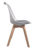 Krzesło skandynawskie MONZA WHITE - LIGHT GREY PU Lugano
