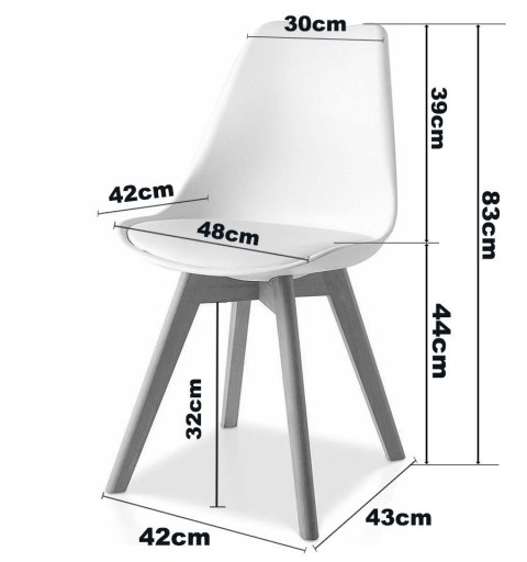 Krzesło skandynawskie MONZA WHITE - LIGHT GREY PU Lugano Krzesło skandynawskie MONZA WHITE - LIGHT GREY PU Lugano