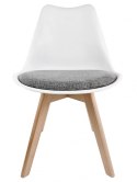 Krzesło skandynawskie MONZA WHITE - Grey Fabric II Lugano
