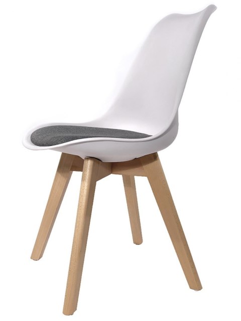 Krzesło skandynawskie MONZA WHITE - Grey Fabric II Lugano Krzesło skandynawskie MONZA WHITE - Grey Fabric II Lugano