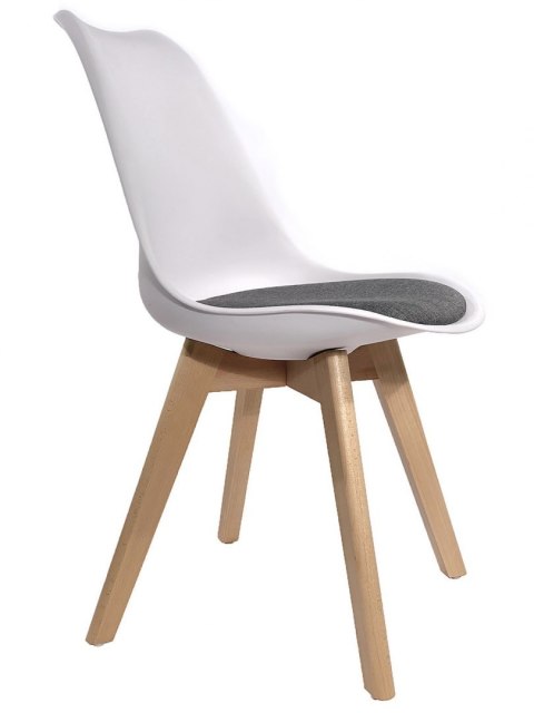 Krzesło skandynawskie MONZA WHITE - Grey Fabric II Lugano Krzesło skandynawskie MONZA WHITE - Grey Fabric II Lugano
