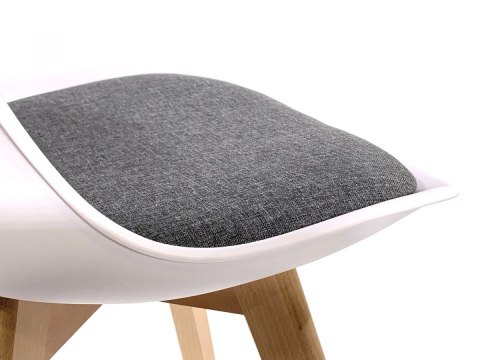Krzesło skandynawskie MONZA WHITE - Grey Fabric II Lugano Krzesło skandynawskie MONZA WHITE - Grey Fabric II Lugano