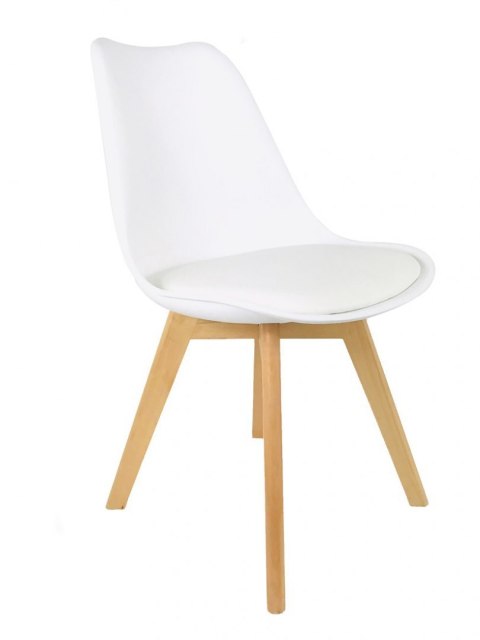 Krzesło skandynawskie MONZA WHITE PU Lugano Krzesło skandynawskie MONZA WHITE PU Lugano
