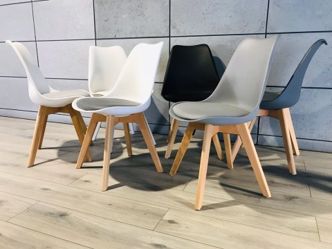 Krzesło skandynawskie MONZA WHITE PU Lugano Krzesło skandynawskie MONZA WHITE PU Lugano