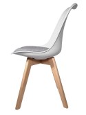 Krzesło skandynawskie MONZA WHITE Pro - Grey Fabric V Lugano