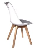Krzesło skandynawskie MONZA WHITE Pro - Grey Fabric V Lugano