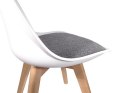 Krzesło skandynawskie MONZA WHITE Pro - Grey Fabric V Lugano