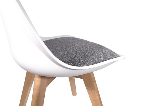 Krzesło skandynawskie MONZA WHITE Pro - Grey Fabric V Lugano Krzesło skandynawskie MONZA WHITE Pro - Grey Fabric V Lugano