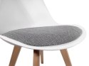 Krzesło skandynawskie MONZA WHITE Pro - Grey Fabric V Lugano