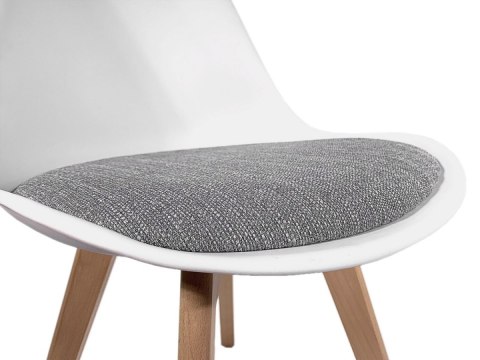 Krzesło skandynawskie MONZA WHITE Pro - Grey Fabric V Lugano Krzesło skandynawskie MONZA WHITE Pro - Grey Fabric V Lugano