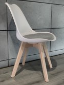 Krzesło skandynawskie MONZA WHITE Pro - Grey Fabric V Lugano