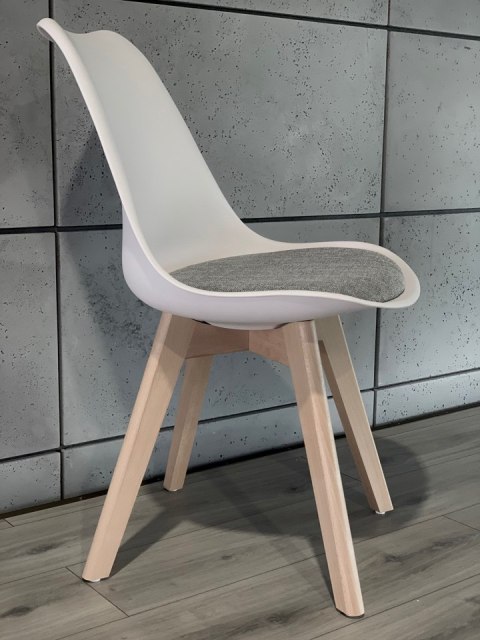 Krzesło skandynawskie MONZA WHITE Pro - Grey Fabric V Lugano Krzesło skandynawskie MONZA WHITE Pro - Grey Fabric V Lugano