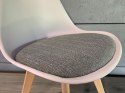 Krzesło skandynawskie MONZA WHITE Pro - Grey Fabric V Lugano