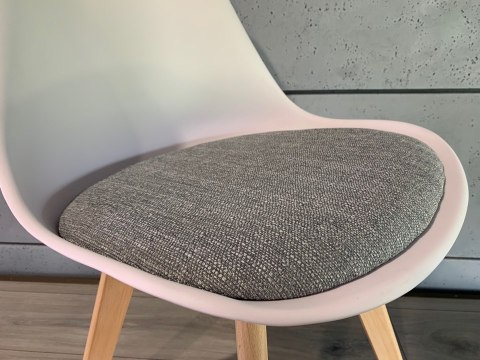 Krzesło skandynawskie MONZA WHITE Pro - Grey Fabric V Lugano Krzesło skandynawskie MONZA WHITE Pro - Grey Fabric V Lugano