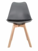 Krzesło skandynawskie OUTLET MONZA DARK GREY - Black Fabric II Lugano