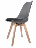 Krzesło skandynawskie OUTLET MONZA DARK GREY - Black Fabric II Lugano
