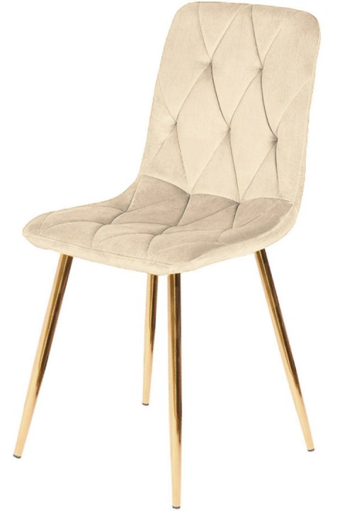 Krzesło tapicerowane BORGO VELVET BEIGE GOLD Lugano Krzesło tapicerowane BORGO VELVET BEIGE GOLD Lugano