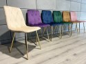 Krzesło tapicerowane BORGO VELVET BEIGE GOLD Lugano