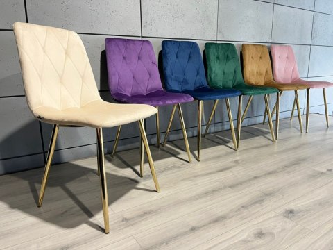 Krzesło tapicerowane BORGO VELVET BEIGE GOLD Lugano Krzesło tapicerowane BORGO VELVET BEIGE GOLD Lugano