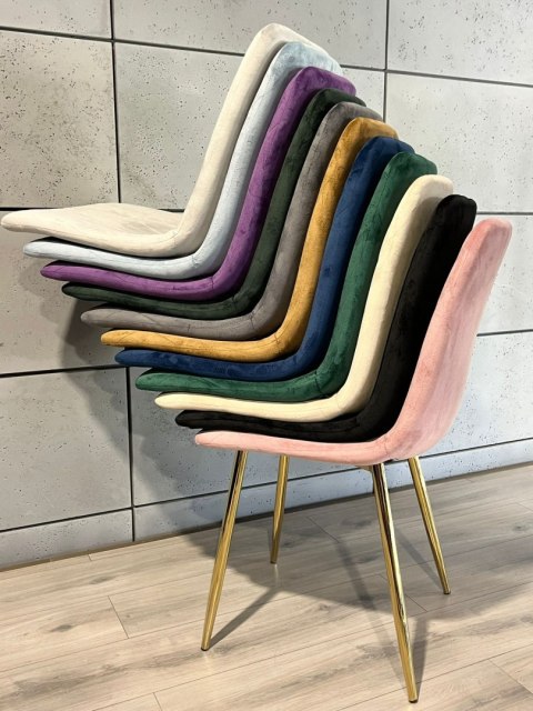 Krzesło tapicerowane BORGO VELVET BEIGE GOLD Lugano Krzesło tapicerowane BORGO VELVET BEIGE GOLD Lugano