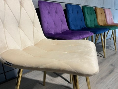 Krzesło tapicerowane BORGO VELVET BEIGE GOLD Lugano Krzesło tapicerowane BORGO VELVET BEIGE GOLD Lugano
