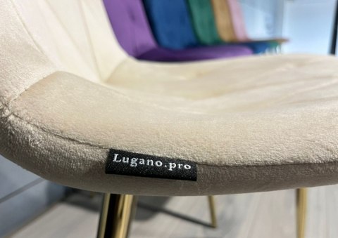 Krzesło tapicerowane BORGO VELVET BEIGE GOLD Lugano Krzesło tapicerowane BORGO VELVET BEIGE GOLD Lugano