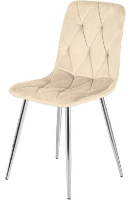 Krzesło tapicerowane BORGO VELVET BEIGE SILVER Lugano