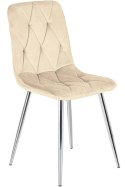 Krzesło tapicerowane BORGO VELVET BEIGE SILVER Lugano